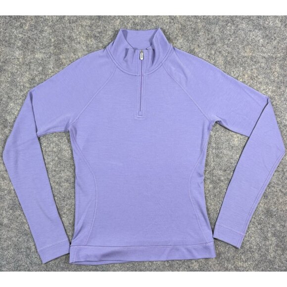 Smartwool Womens Merino 250 1/4 Zip Wool Base Layer Pullover Size Small Purple - Picture 1 of 9